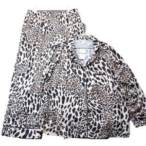 NWT Sofia Intimates 2 Piece Womens Matte Satin Long PJ Pajama Set 90's Y2K XL